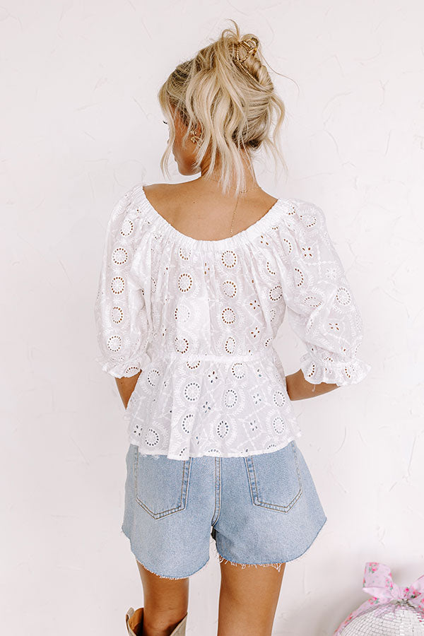 Ultimate Elegance Eyelet Top - White