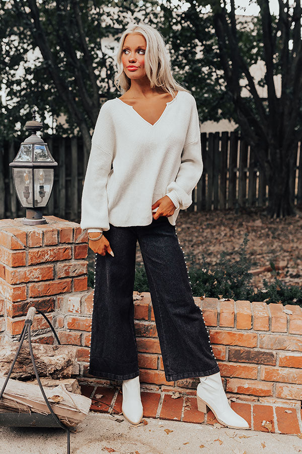 Ultimate Cozy Cappuccino Sweater Top in Ivory