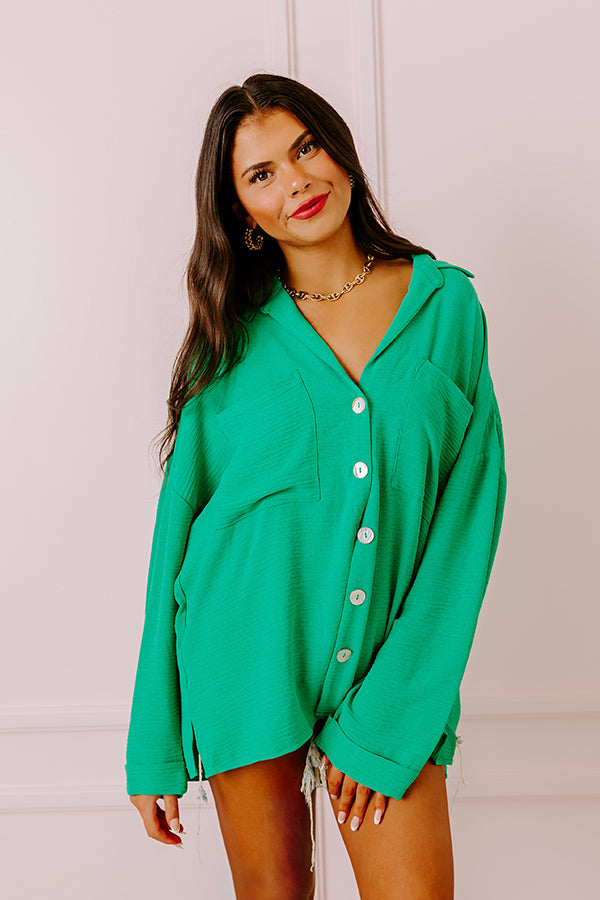 Premium Kelly Green Puerto Vallarta Villa Button-Up Shirt