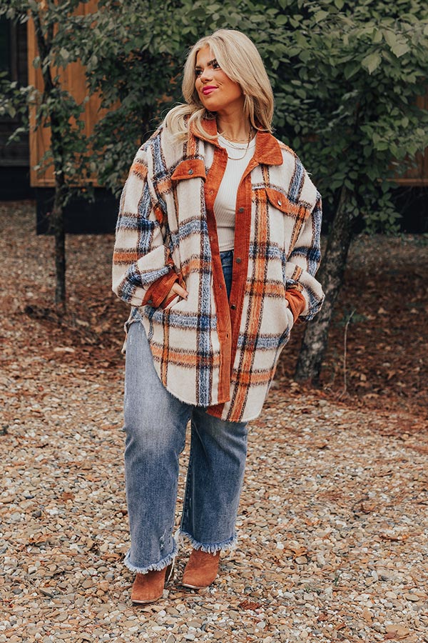 Premium Brown Sugar Plaid Curves Jacket - Ultimate Style & Comfort