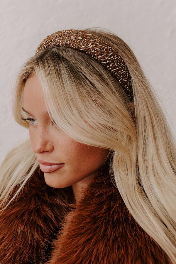 Premium Tweed Headband - Ultimate Style in Brown