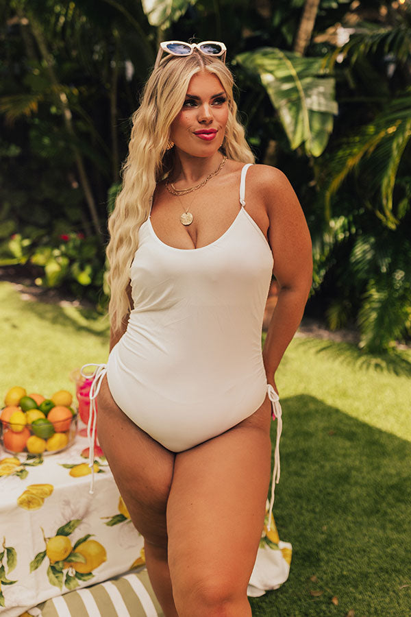 Premium White Curves One-Piece Swimsuit – Ride The Tide