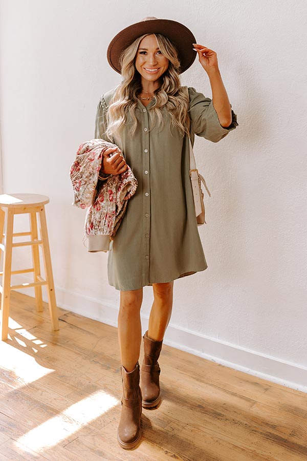 Premium Olive Braided Mini Dress | Ultimate Fall Fashion