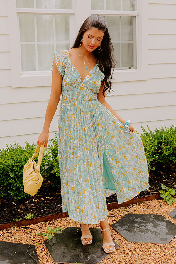 Ultimate Garden Blooms Pleated Maxi Dress