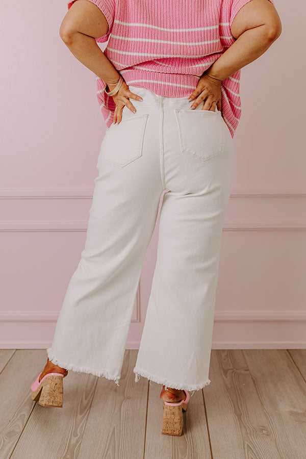 Ultimate High Waist Straight Leg Jeans in Cream - Risen Utopia