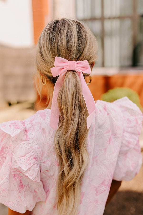 Premium Velvet Bow Hair Clip - Ultimate Style in Pink