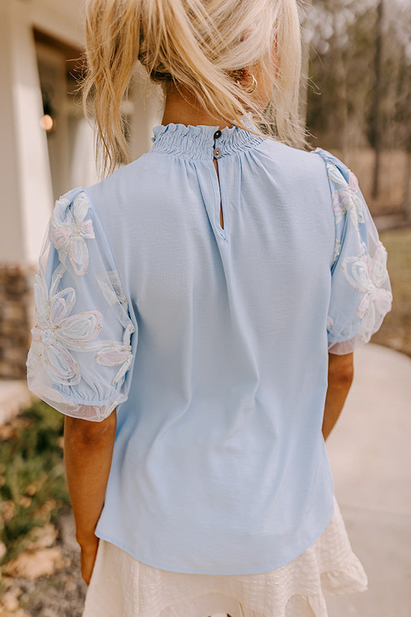 Premium Sky Blue Cherished Moment Shift Top