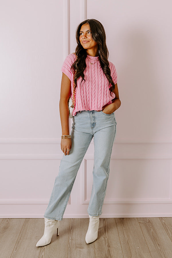 Premium Destiny Knit Top - Trendy Pink