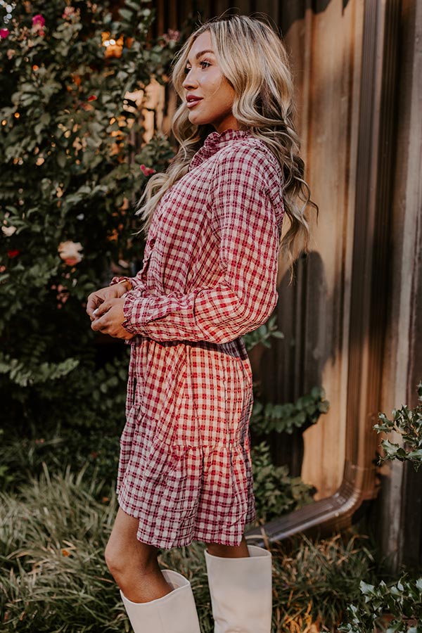 Ultimate Orchard Stroll Plaid Mini Dress