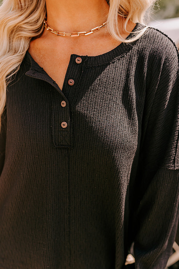Premium Oversized Henley Top - Ultimate Autumn Essential