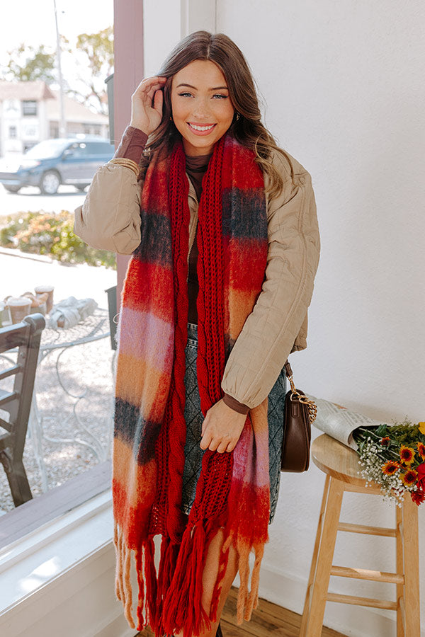 Premium Rust Knit Scarf - Ultimate Fall Essential