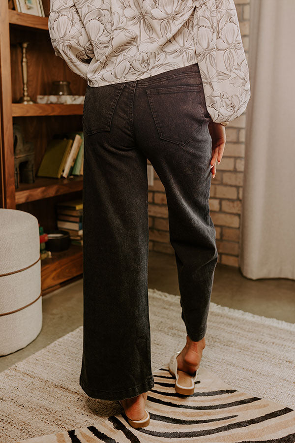 Premium Dex High Waist Straight Leg Jean - Black