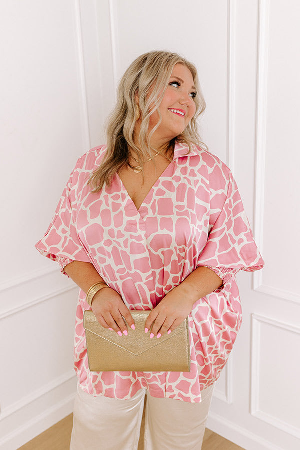 Premium Blush Curves Satin Top – Ultimate Chic Style