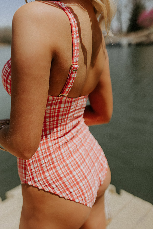 Premium Lake Days Seersucker One-Piece Swimsuit - Ultimate Style & Comfort