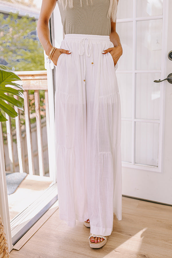 Premium High Waist Beach Pants - Ultimate Comfort in White