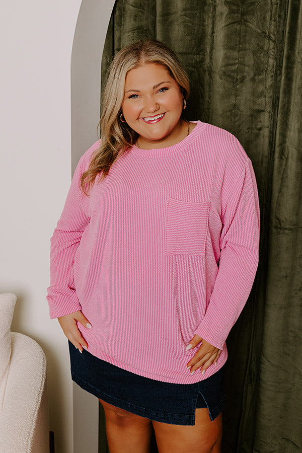 Ultimate Casual Ribbed Top - Pink Curves | Upgrade Your Everyday Style