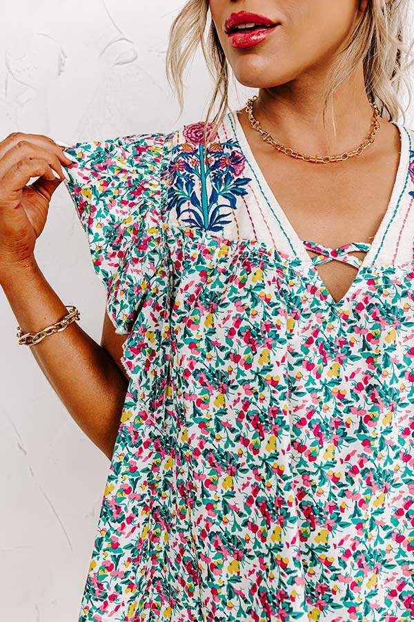 Premium Summer In Sicily Floral Shift Top - Ultimate Style Upgrade