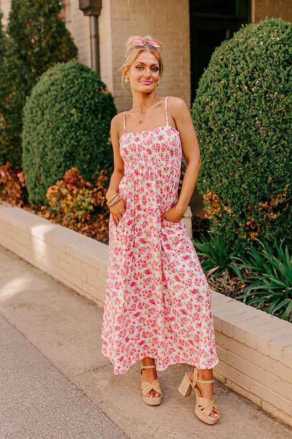 Premium Ivory Floral Maxi Dress for Summer Bliss