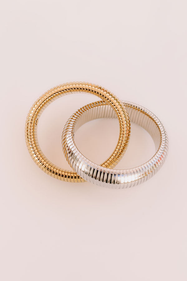 Premium Two-Tone Twisted Metal Cobra Bracelet - Ultimate Style Upgrade