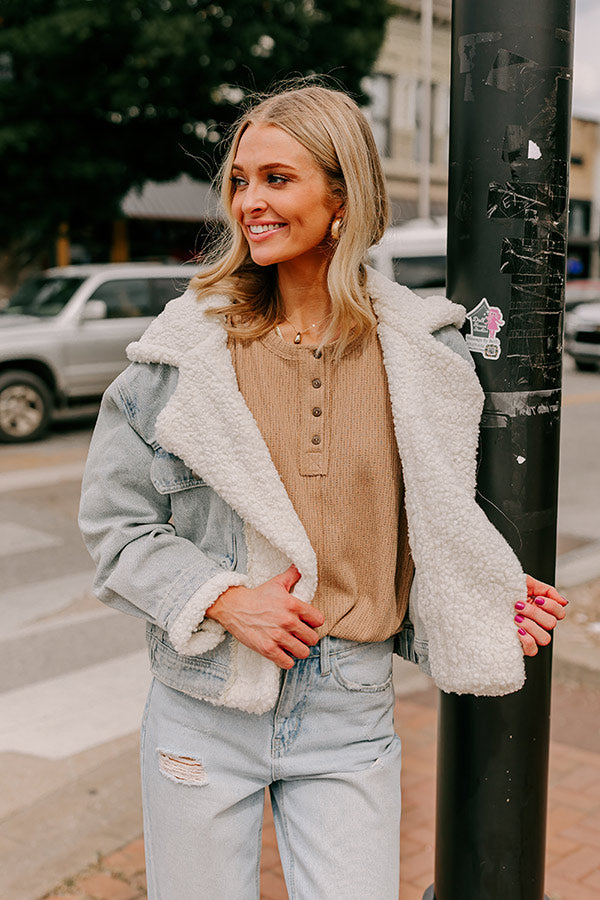 Premium Oversized Henley Top - Taupe | Ultimate Fall Fashion