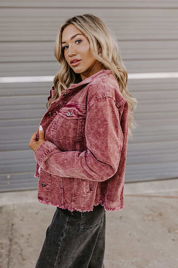 Premium Hayride Honey Corduroy Jacket - Maroon