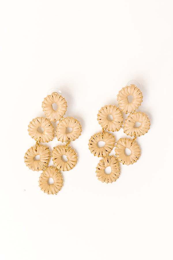 Ultimate Vacay Style Earrings - Premium Raffia & Gold Accent