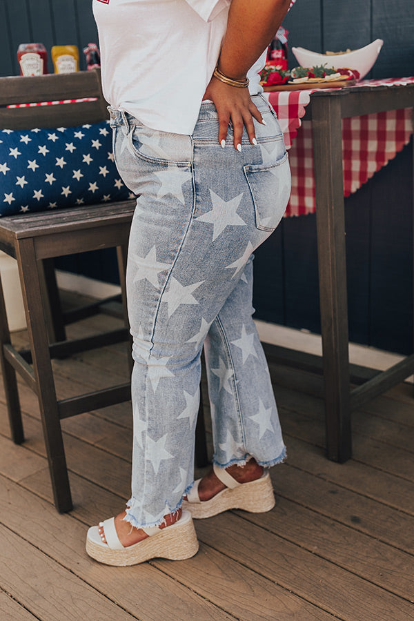 Premium Risen Chasing Stars High Waist Jeans - Ultimate Style Upgrade
