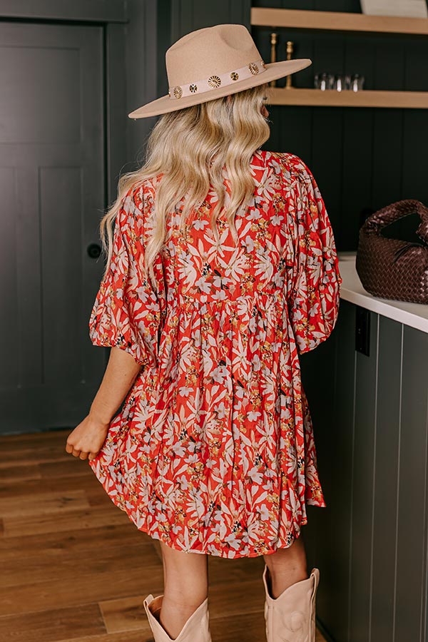 Ultimate Autumn Floral Mini Dress - Falling For You