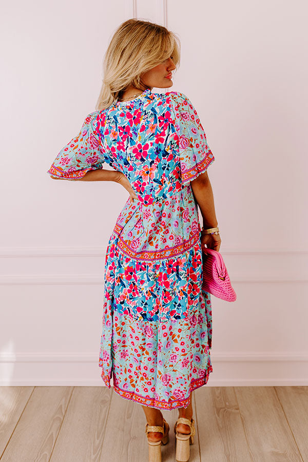 Premium Tropical Bloom Midi Dress - Ultimate Summer Style