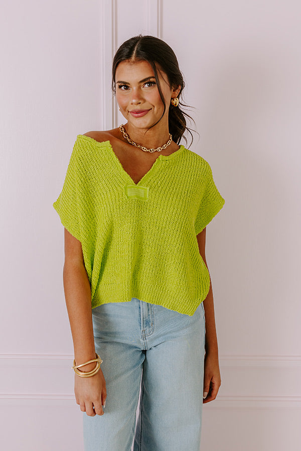 Ultimate Vacation Essential: Lime Punch Knit Top