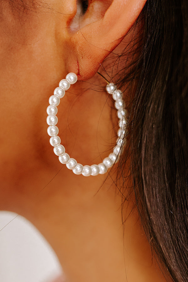 Premium Coastal Breeze Pearl Hoop Earrings - Timeless Elegance