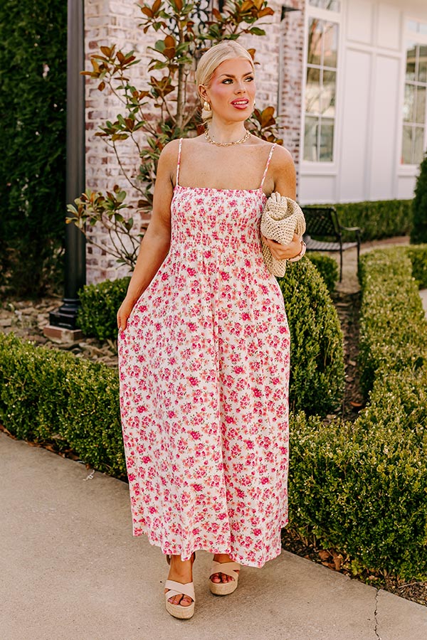 Ultimate Summer Floral Maxi Dress in Ivory Curves