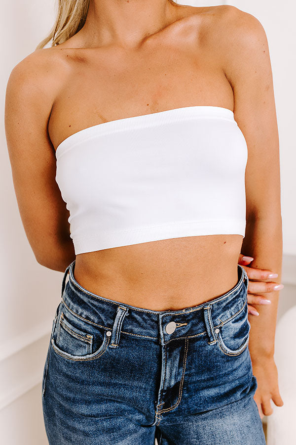 Ultimate Seamless Bandeau Top - White | Effortless Style & Comfort