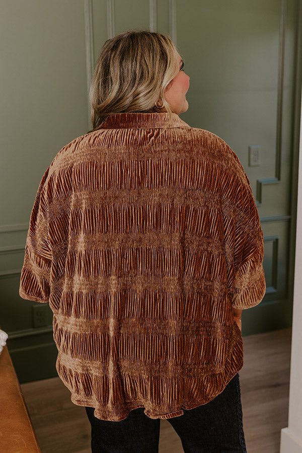 Premium Roman Holiday Velvet Top - Ultimate Brown Curves Edition