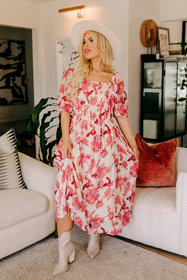 Premium Floral Midi Dress - Along The Path Collection