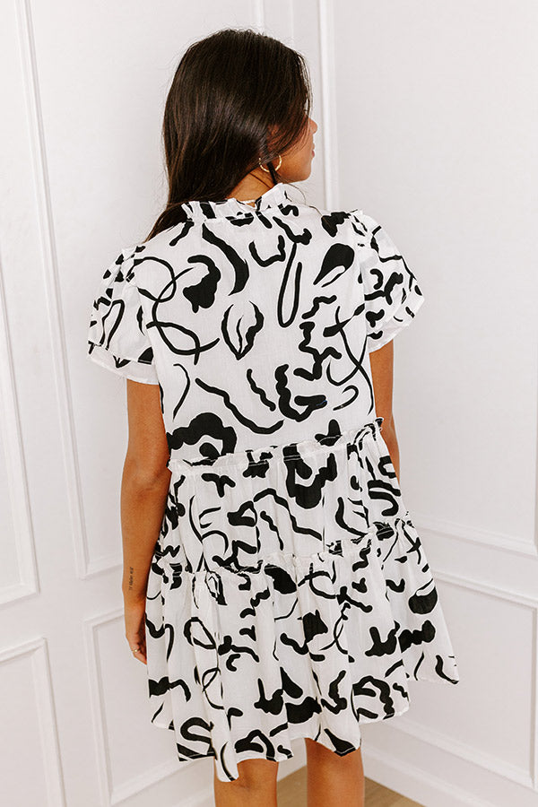 Premium Black Abstract Art Mini Dress