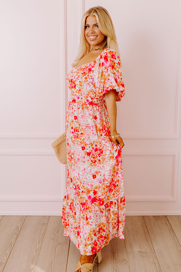 Premium Joyful Bloom Maxi Dress for Curves