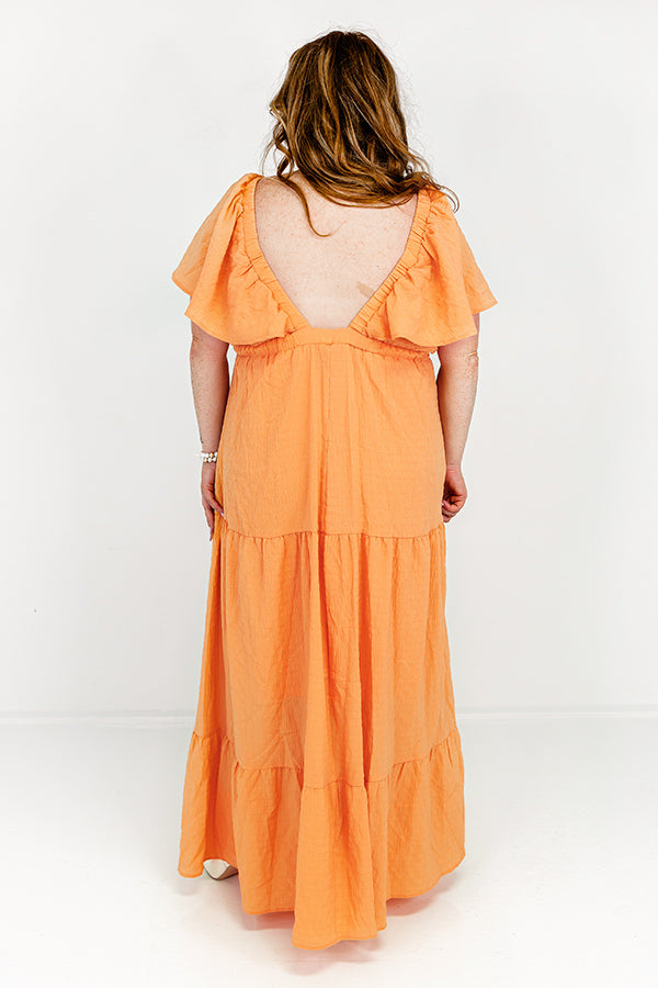 Ultimate Orange Curves Maxi Dress - Premium Elegance