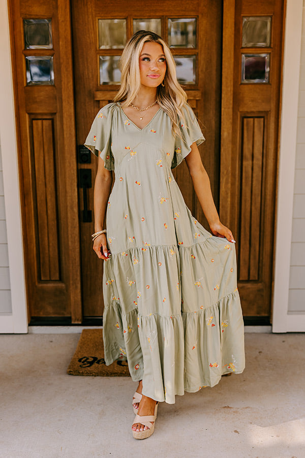 Ultimate Summer Sorbet Embroidered Maxi Dress