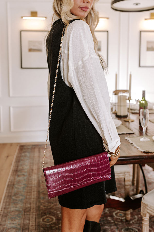 Premium Faux Leather Clutch in Wine - The Ultimate Style Upgrade