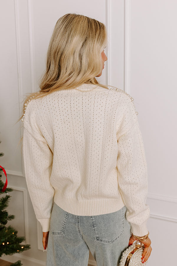 Premium Ivory Embellished Cardigan for Late Night Elegance