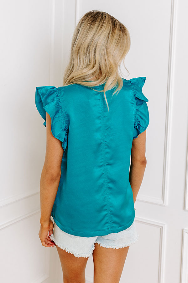 Premium Turquoise Satin Top for Chic Style