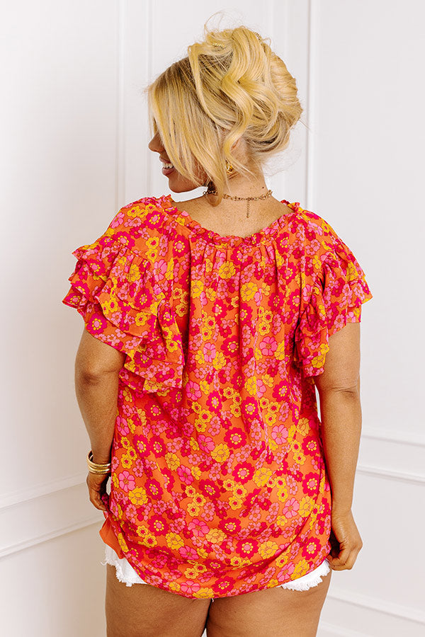 Ultimate Peony Path Shift Top - Floral Elegance