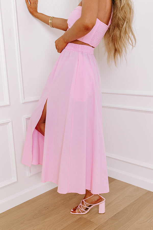 Ultimate Sunshine Chic High Waist Maxi Skirt - Pink