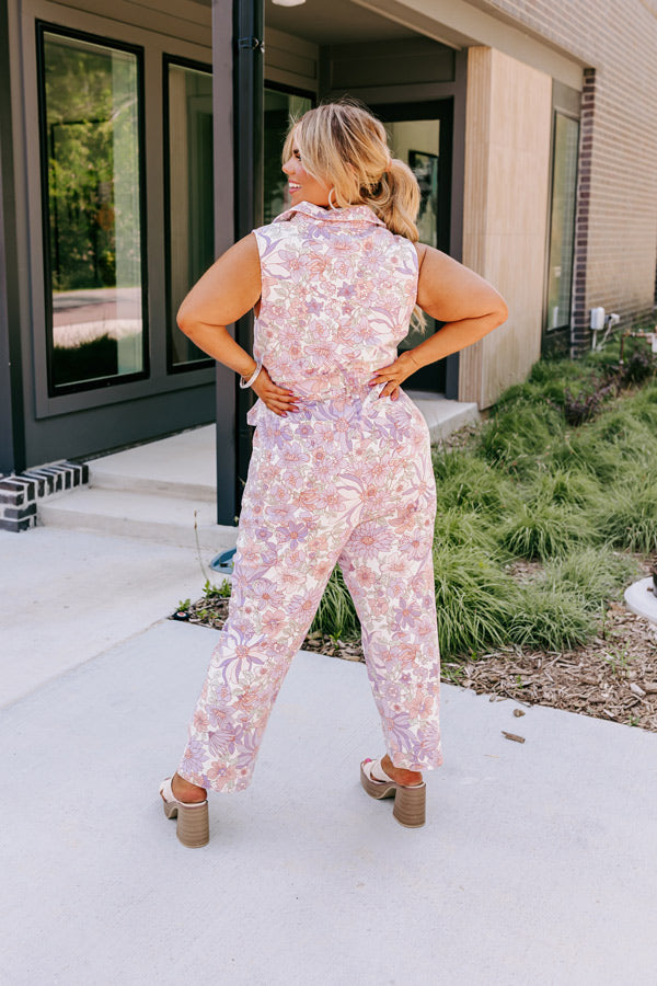 Ultimate Floral Denim Jumpsuit for Curves