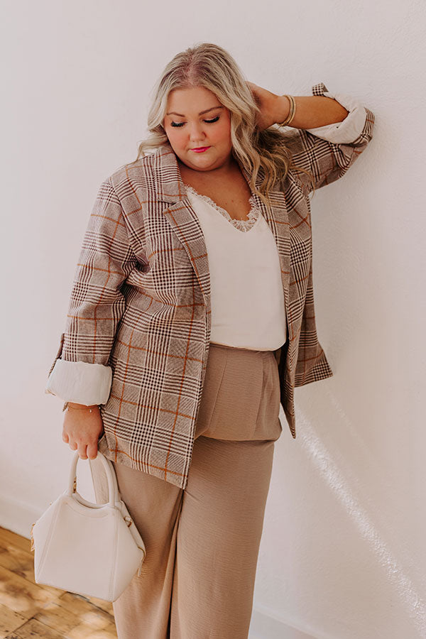 Premium Issey Plaid Blazer - Ultimate Curve Fit