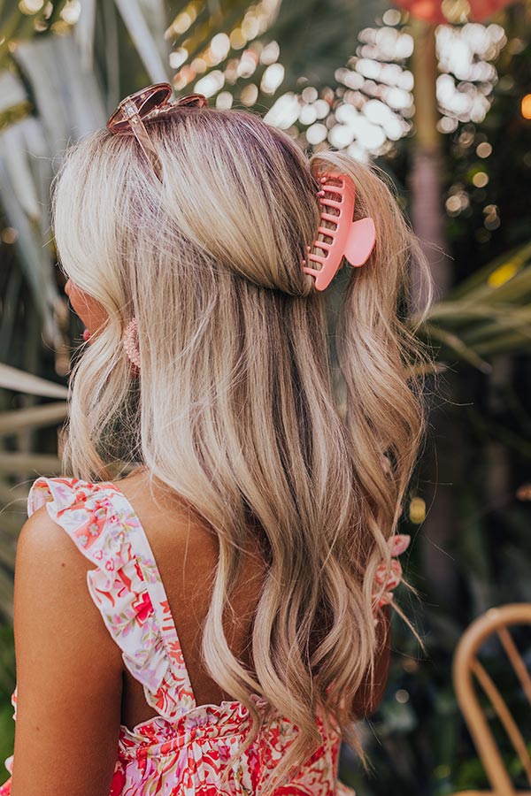 Premium Matte Pink Hair Claw Clip - Ultimate Beach Style