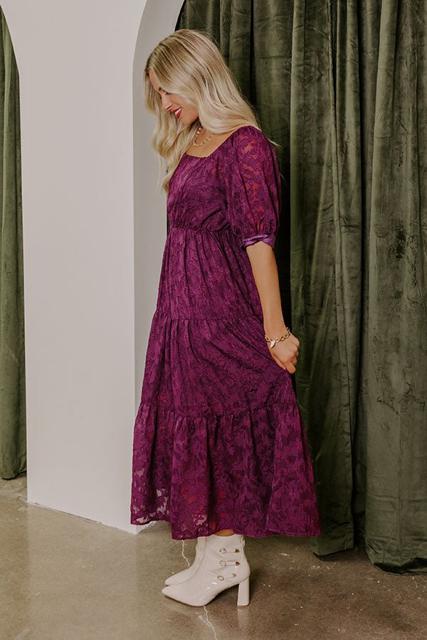 Premium Tuscan Vineyard Jacquard Midi Dress