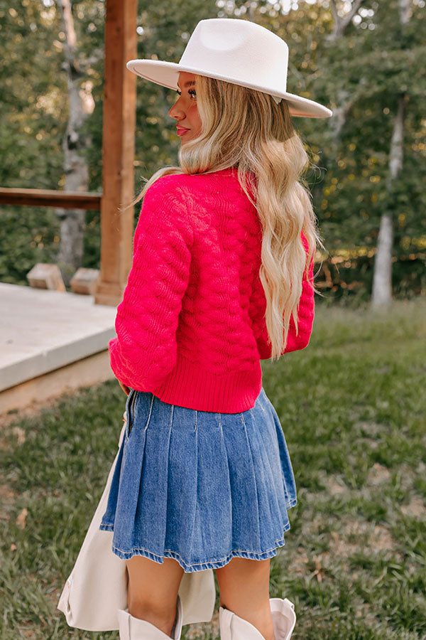 Premium Cozy Knit Sweater - Bright Red