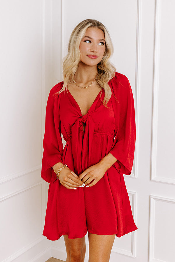 Ultimate Red Front Tie Dress - Sweetest Secret Collection